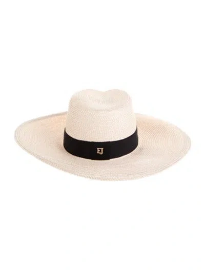Pre-owned Eric Javits Beige Straw  Sun Hat  W/tags In Neutral