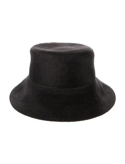 Pre-owned Eric Javits Boater Hat In Black