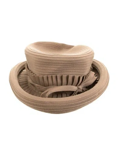 Pre-owned Eric Javits Boater Hat In Brown