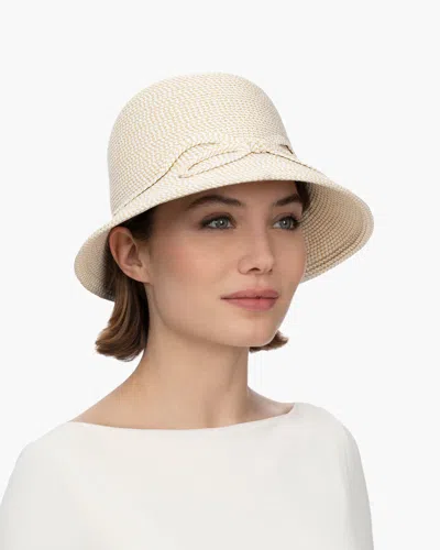 Eric Javits Bow Cloche In White