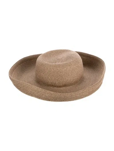 Pre-owned Eric Javits Branded Panama Hat In Neutral