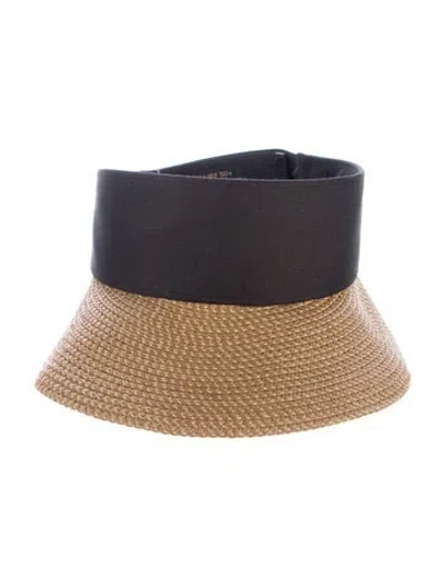 Pre-owned Eric Javits Branded Panama Hat In Neutral