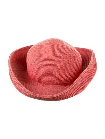 Pre-owned Eric Javits Brimmed Hat In Pink