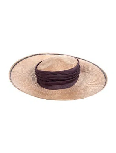 Pre-owned Eric Javits Brown Straw  Hat In Multi