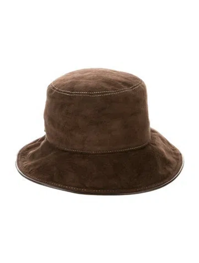 Pre-owned Eric Javits Bucket Hat In Brown