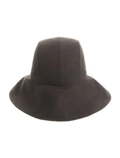 Pre-owned Eric Javits Buckled Bucket Hat In Black