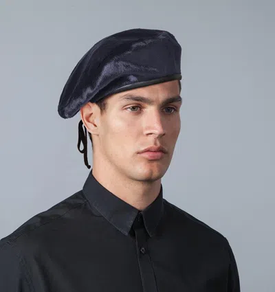 Eric Javits Calf Beret For Men In Blue