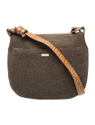 Pre-owned Eric Javits Canvas Crossbody Bag In Black