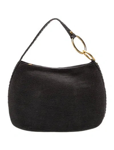 Pre-owned Eric Javits Canvas Hobo In Black