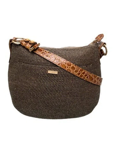Pre-owned Eric Javits Canvas Messenger Bag In Black