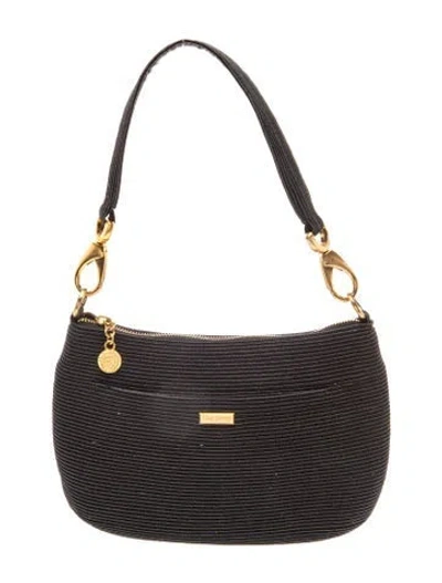 Pre-owned Eric Javits Canvas Shoulder Bag In Black