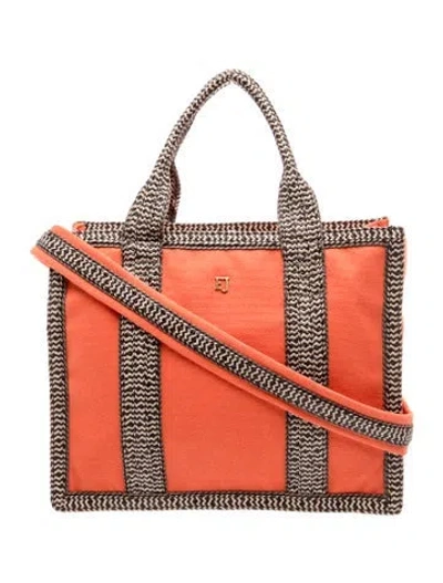 Pre-owned Eric Javits Canvas Top Handle Bag In Brown