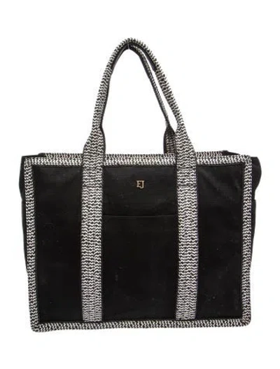 Pre-owned Eric Javits Canvas Tote In Black