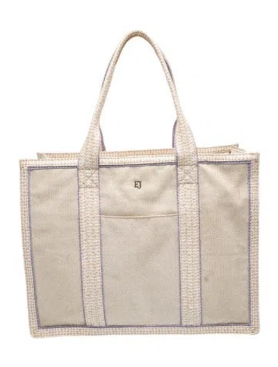 Pre-owned Eric Javits Canvas Tote In Neutrals