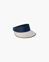 Eric Javits Squishee Straw Champ Custom Fit Visor In White Mix/navy