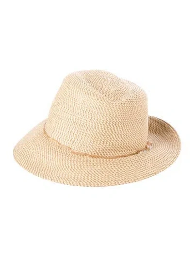 Pre-owned Eric Javits Crystal Embellished Hat In Neutrals