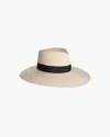 Eric Javits Daphne Broad Brim Straw Fedora In Cream/black