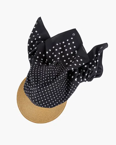 Eric Javits Dot Scarf Visor In Natural/black