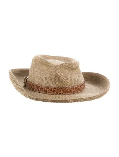 Pre-owned Eric Javits Fedora In Brown