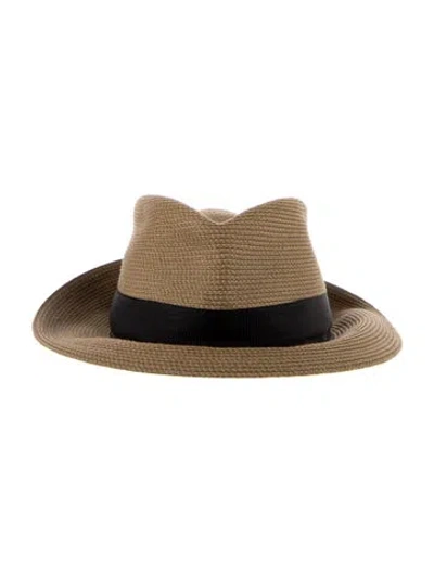 Pre-owned Eric Javits Fedora Hat In Brown