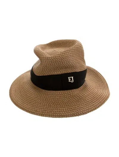 Pre-owned Eric Javits Fedora Hat In Neutrals