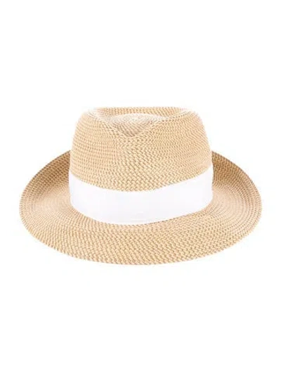 Pre-owned Eric Javits Fedora In Neutral