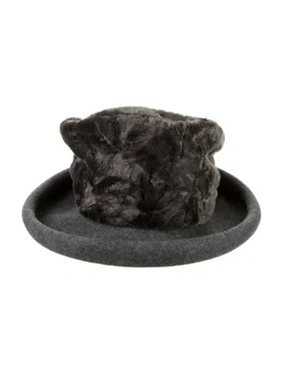 Pre-owned Eric Javits Felt Wool-blend Hat In Grey