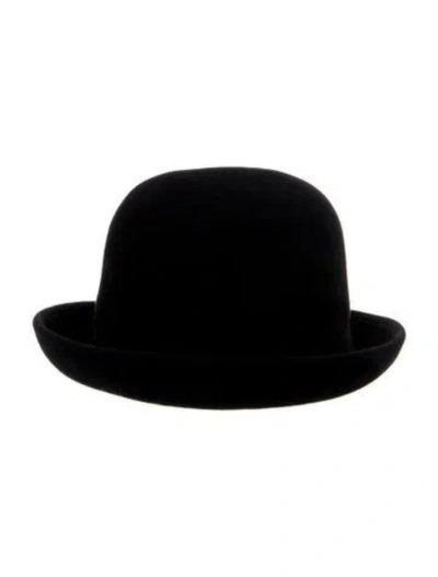 Pre-owned Eric Javits Felted Bowler Hat In Black