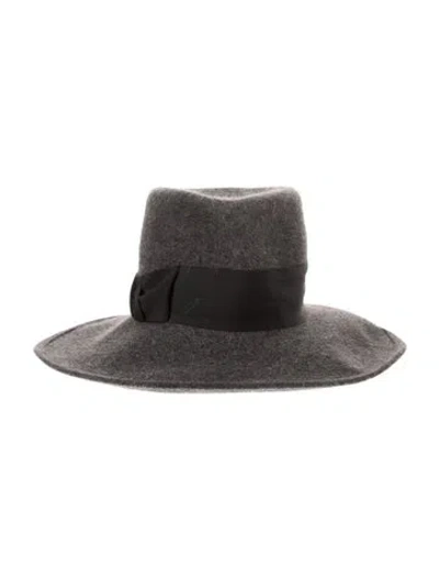 Pre-owned Eric Javits Flat Brim Hat In Gray