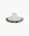 Eric Javits Floppy With Fringe In Cream/black