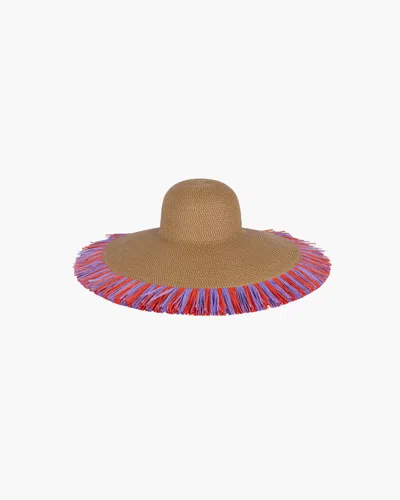 Eric Javits Floppy With Fringe In Natural Fiesta