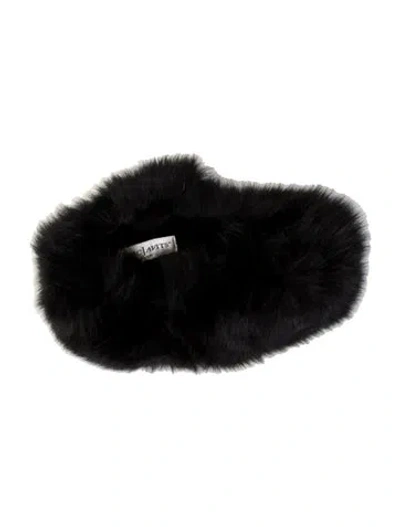 Pre-owned Eric Javits Fox Fur Headband In Black