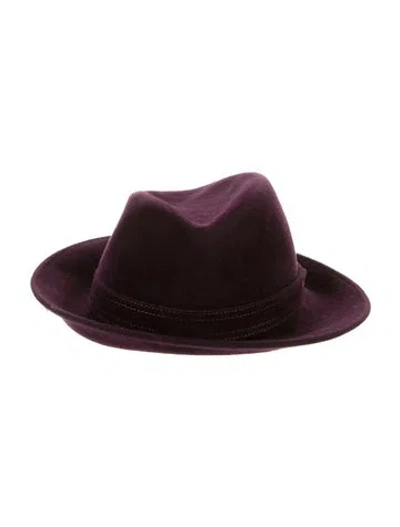 Pre-owned Eric Javits Fur Blend Hat In Purple