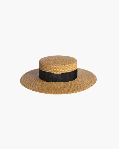 Eric Javits Gondolier Boater Hat In Natural/black