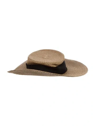 Pre-owned Eric Javits Gondolier Boater Hat In Neutral