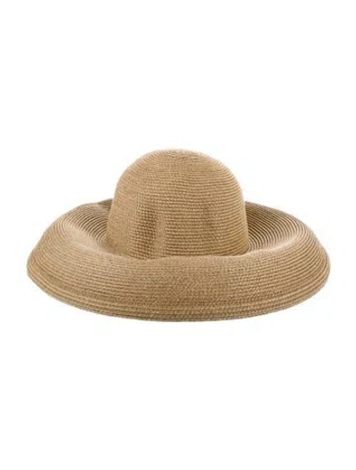 Pre-owned Eric Javits Hampton Squishee Sun Hat In Neutrals