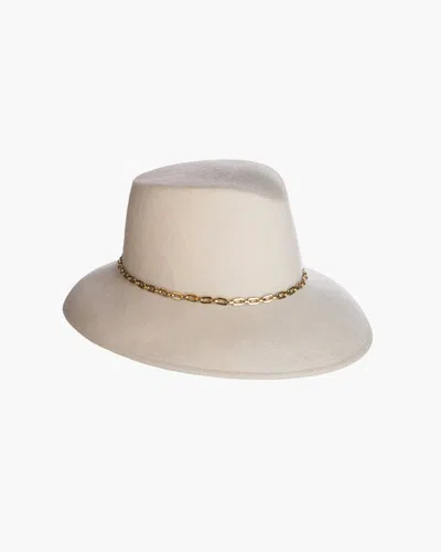 Eric Javits Jamie Felt Fedora Hat In Alabaster