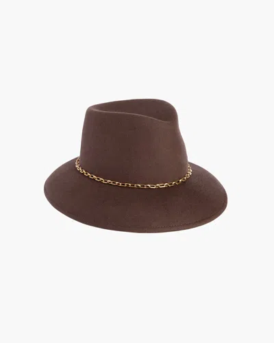 Eric Javits Jamie Felt Fedora Hat In Chestnut