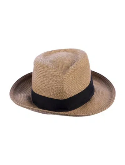 Pre-owned Eric Javits Jute Panama Hat In Neutral