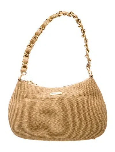 Pre-owned Eric Javits Jute Shoulder Bag In Gold/neutrals