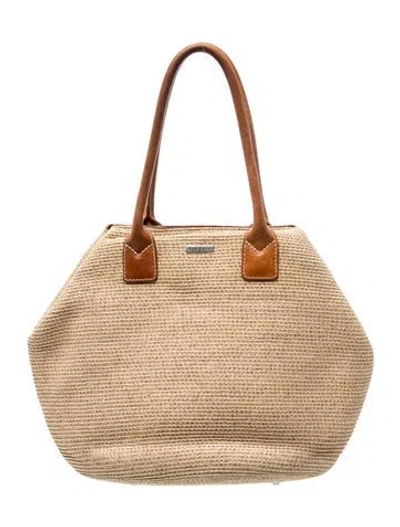 Pre-owned Eric Javits Jute Top Handle Bag In Neutral