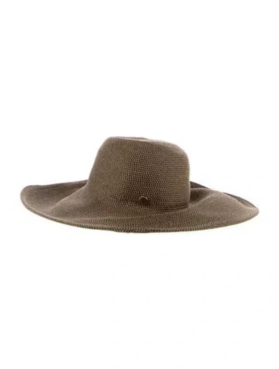 Pre-owned Eric Javits Jute Wide Brim Sun Hat In Neutral