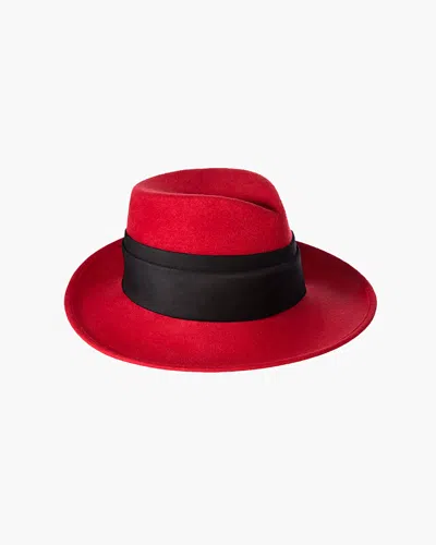 Eric Javits L'avenue Wool Felt In Red/black