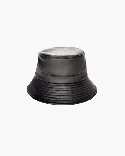 Eric Javits Leather Bucket In Black