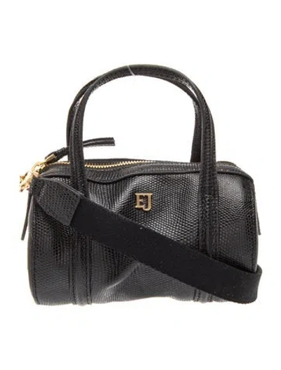 Pre-owned Eric Javits Leather Crossbody Bag In Black