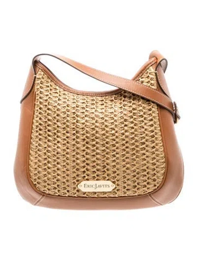 Pre-owned Eric Javits Leather Crossbody Bag In Brown