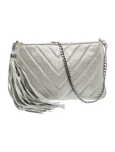 Pre-owned Eric Javits Leather Crossbody Bag In Grey