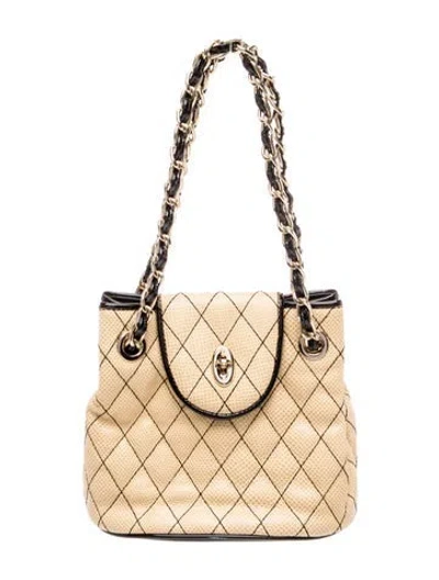 Pre-owned Eric Javits Leather Crossbody Bag In Neutral