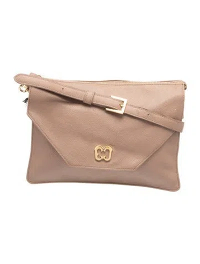 Pre-owned Eric Javits Leather Crossbody Bag Vintage In Neutrals