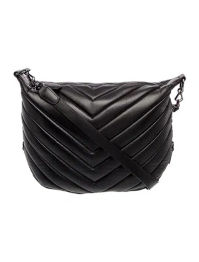 Pre-owned Eric Javits Leather Messenger Bag In Black